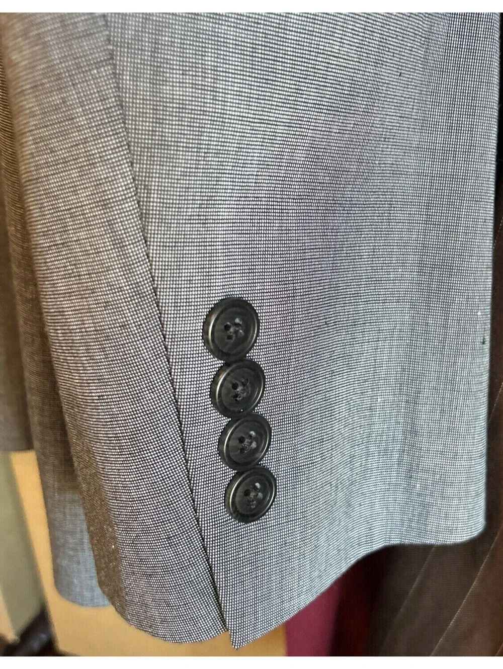 Saddlebred 46R NWT Gray Cotton Blazer Fully Lined 2 Button Front Business Work